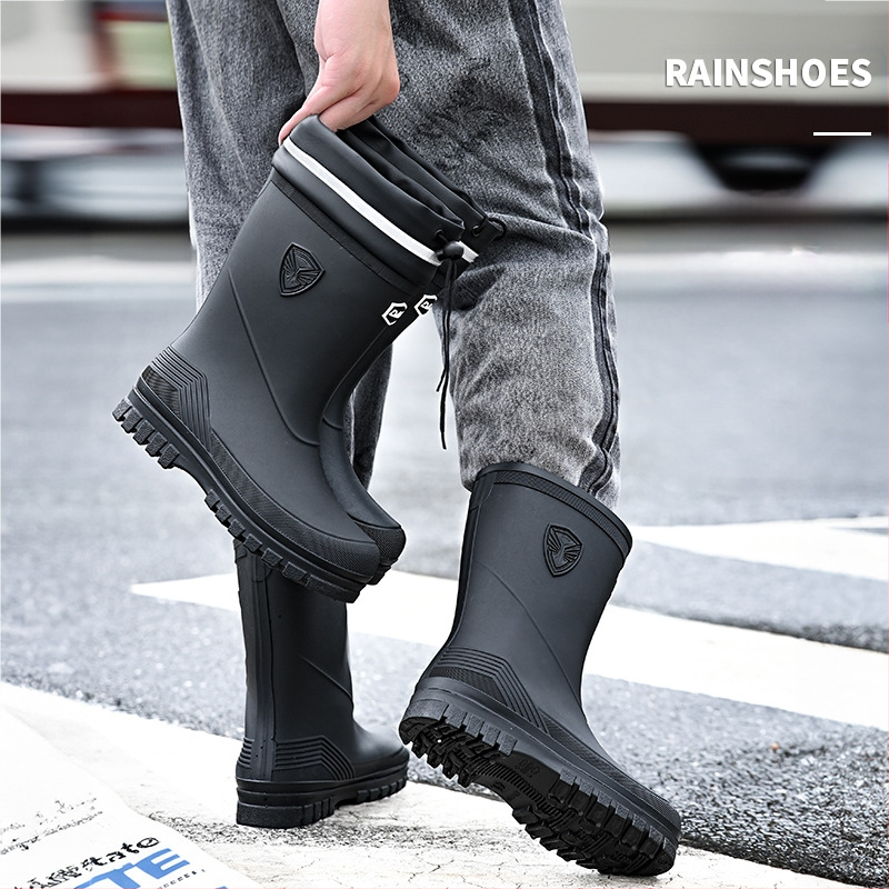 2025. aasta talvised meeste polsterdatud kummist saapad kulleritele, libisemiskindlad veekindlad kummist kingad, poolsääreni ulatuvad tööjalatsid