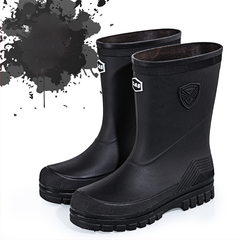 2025. aasta talvised meeste polsterdatud kummist saapad kulleritele, libisemiskindlad veekindlad kummist kingad, poolsääreni ulatuvad tööjalatsid