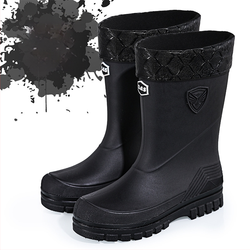 2025. aasta talvised meeste polsterdatud kummist saapad kulleritele, libisemiskindlad veekindlad kummist kingad, poolsääreni ulatuvad tööjalatsid