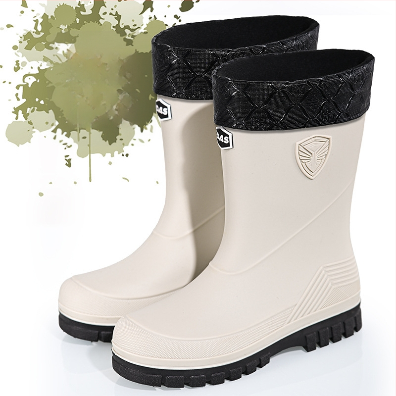 2025. aasta talvised meeste polsterdatud kummist saapad kulleritele, libisemiskindlad veekindlad kummist kingad, poolsääreni ulatuvad tööjalatsid