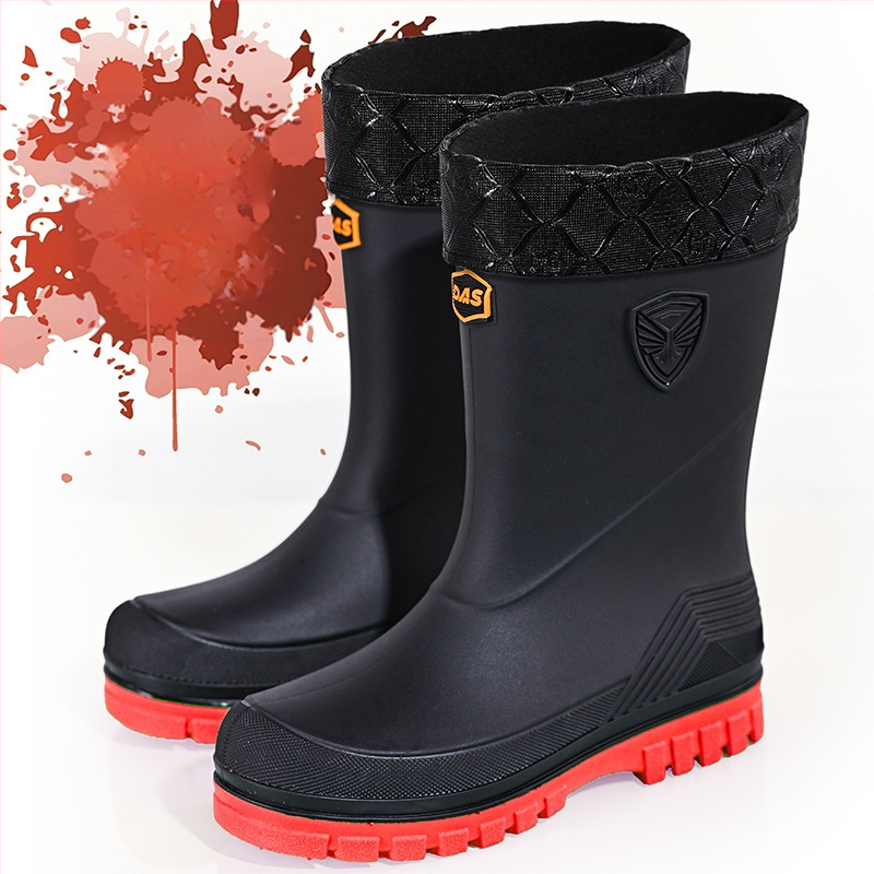 2025. aasta talvised meeste polsterdatud kummist saapad kulleritele, libisemiskindlad veekindlad kummist kingad, poolsääreni ulatuvad tööjalatsid