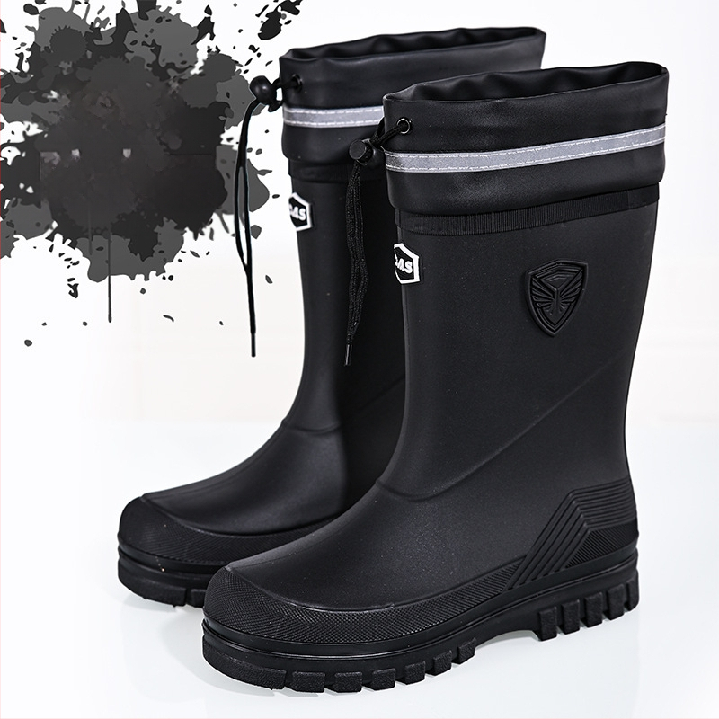 2025. aasta talvised meeste polsterdatud kummist saapad kulleritele, libisemiskindlad veekindlad kummist kingad, poolsääreni ulatuvad tööjalatsid