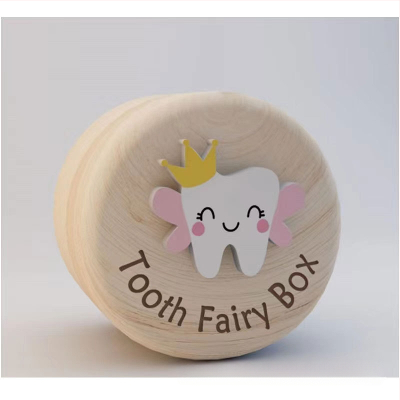 Medinė spenelių dėžutė Vaikiška vaisiaus plaukų laikymo dėžutė Kūdikio dantų laikymo dėžutė Moderni paprasta medinė žiedų laikymo dėžutė