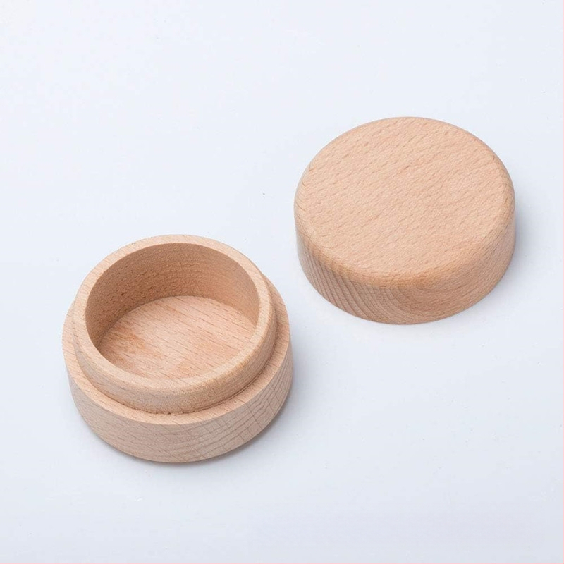 Medinė spenelių dėžutė Vaikiška vaisiaus plaukų laikymo dėžutė Kūdikio dantų laikymo dėžutė Moderni paprasta medinė žiedų laikymo dėžutė