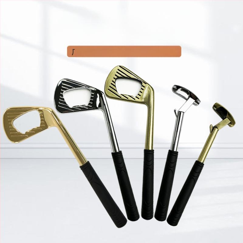 Tiesioginio gamyklinio pardavimo cinko lydinio golfo geležies formos kūrybinis alaus butelių atidarytuvas metalinis butelių atidarytuvas su kryžminiu kraštu yra sandėlyje