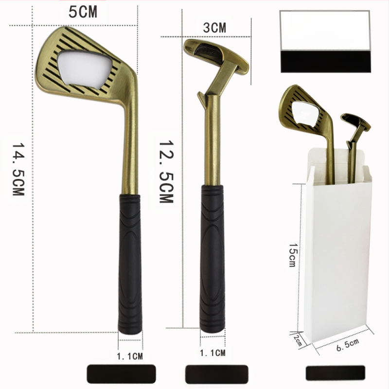 Tiesioginio gamyklinio pardavimo cinko lydinio golfo geležies formos kūrybinis alaus butelių atidarytuvas metalinis butelių atidarytuvas su kryžminiu kraštu yra sandėlyje