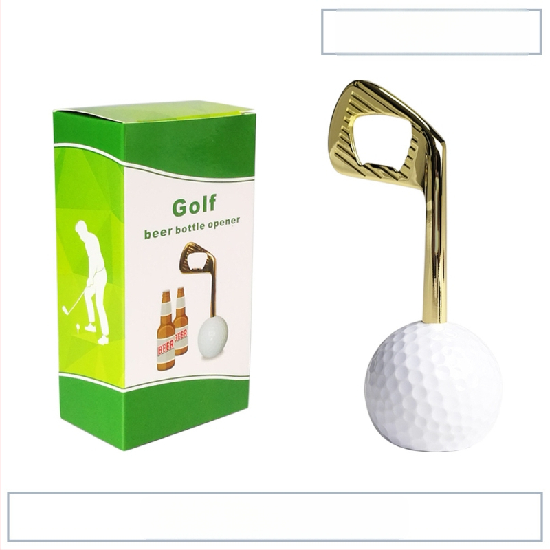 Tiesioginio gamyklinio pardavimo cinko lydinio golfo geležies formos kūrybinis alaus butelių atidarytuvas metalinis butelių atidarytuvas su kryžminiu kraštu yra sandėlyje