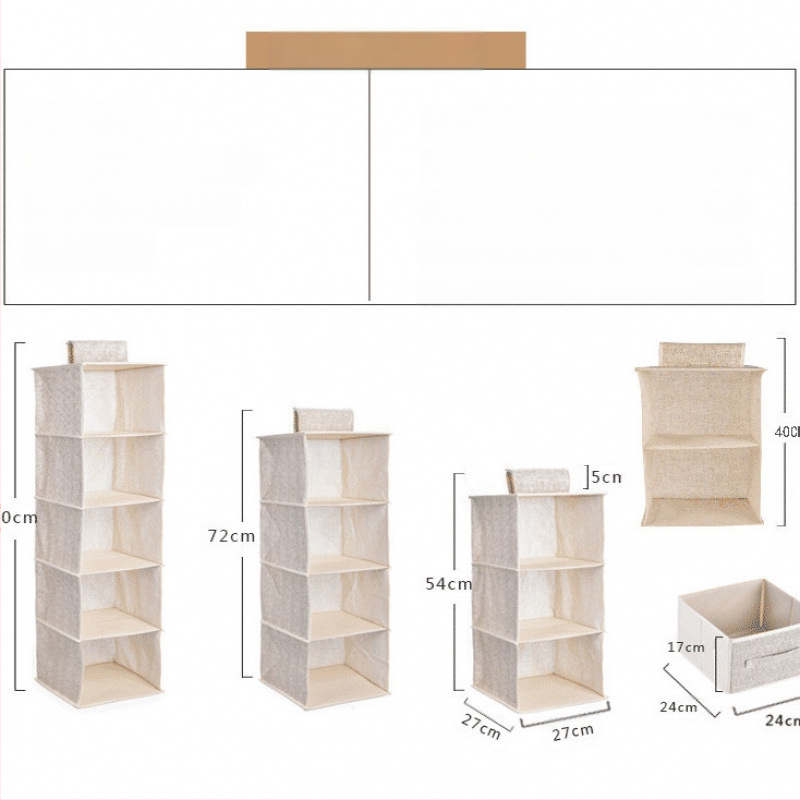 Riidekapi rippuv riidest hoiukott Ühiselamu hoiukott Riidekapi rippuv mitmekihiline hoiukott Korraldamine ja kokkupandav