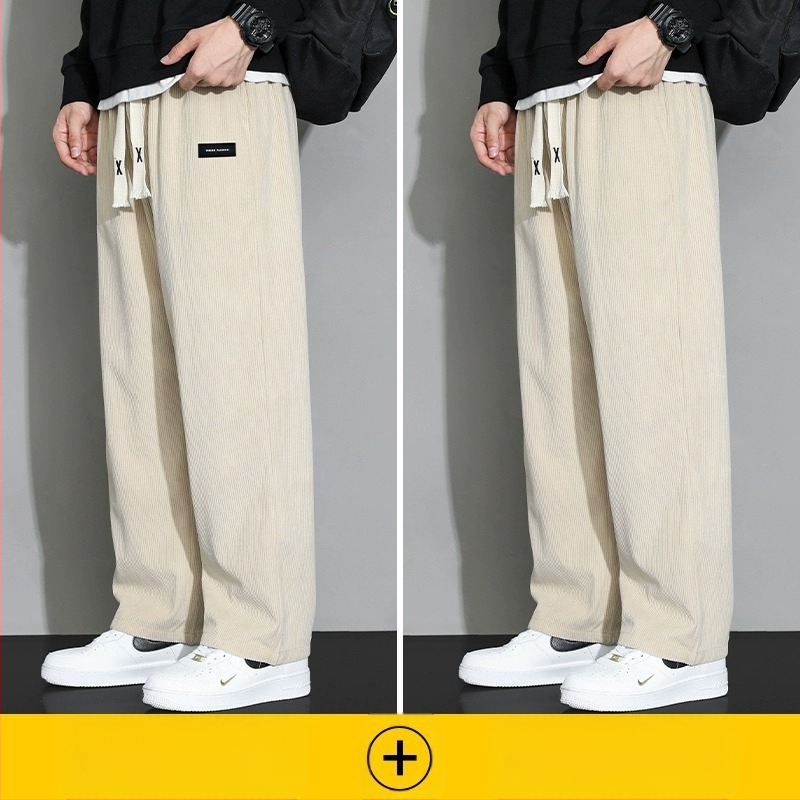 Meeste rähni velvetist püksid 2025. aasta suvel uued lahtised sirged dressipüksid sportlikud vabaaja pikad püksid