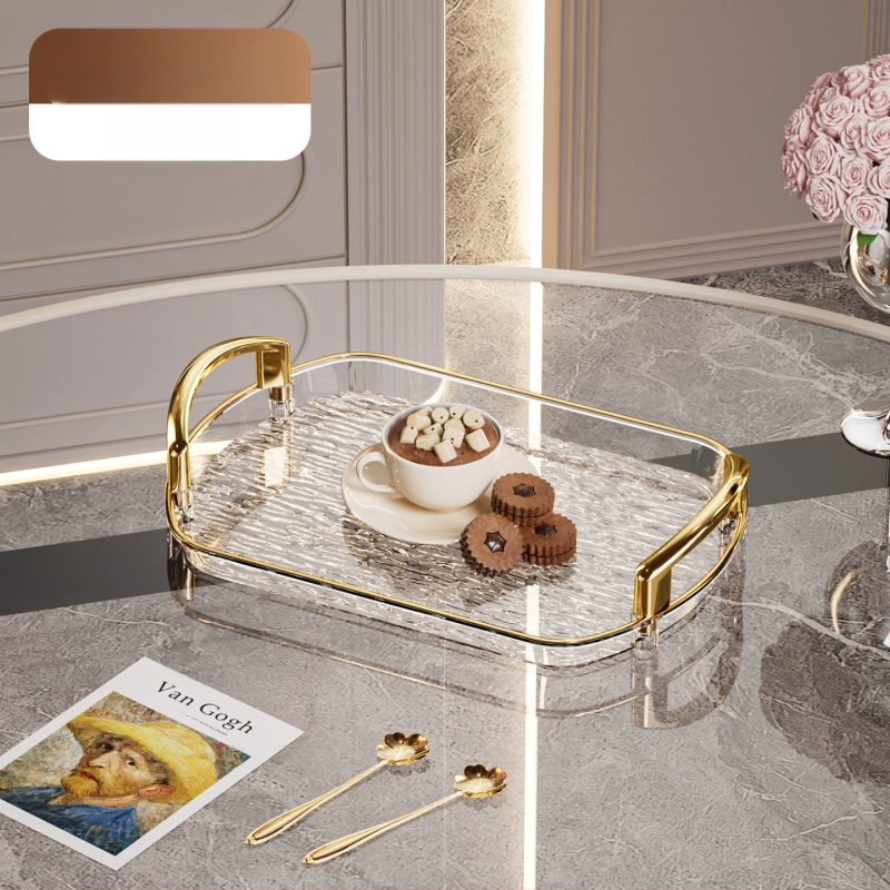 Kerge luksuslik plastkandik käepidemega, kahe kõrvaga kõrgekvaliteediline majapidamistee kandik, õhtusöögikandik, ärirestorani paksendatud suur kandik