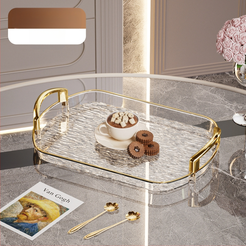 Kerge luksuslik plastkandik käepidemega, kahe kõrvaga kõrgekvaliteediline majapidamistee kandik, õhtusöögikandik, ärirestorani paksendatud suur kandik