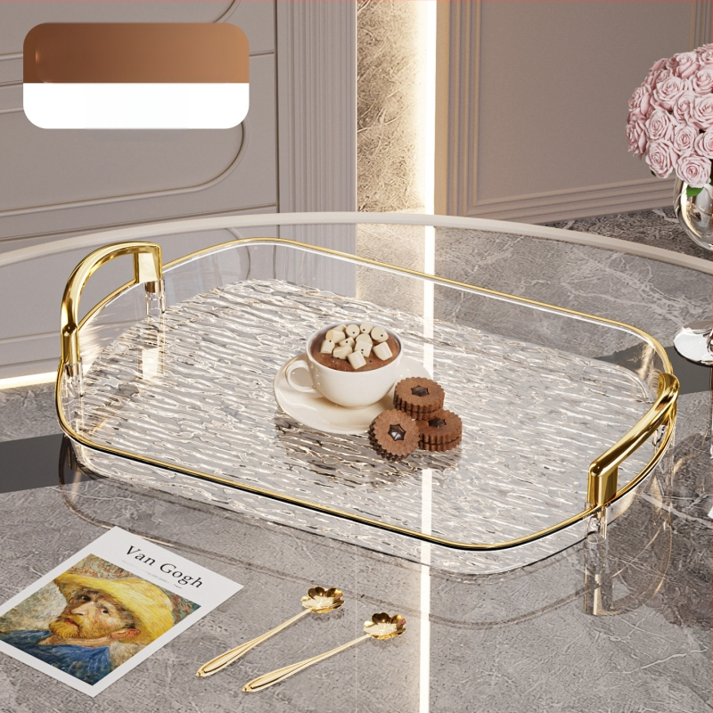 Kerge luksuslik plastkandik käepidemega, kahe kõrvaga kõrgekvaliteediline majapidamistee kandik, õhtusöögikandik, ärirestorani paksendatud suur kandik