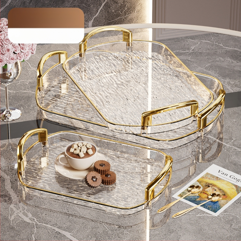 Kerge luksuslik plastkandik käepidemega, kahe kõrvaga kõrgekvaliteediline majapidamistee kandik, õhtusöögikandik, ärirestorani paksendatud suur kandik