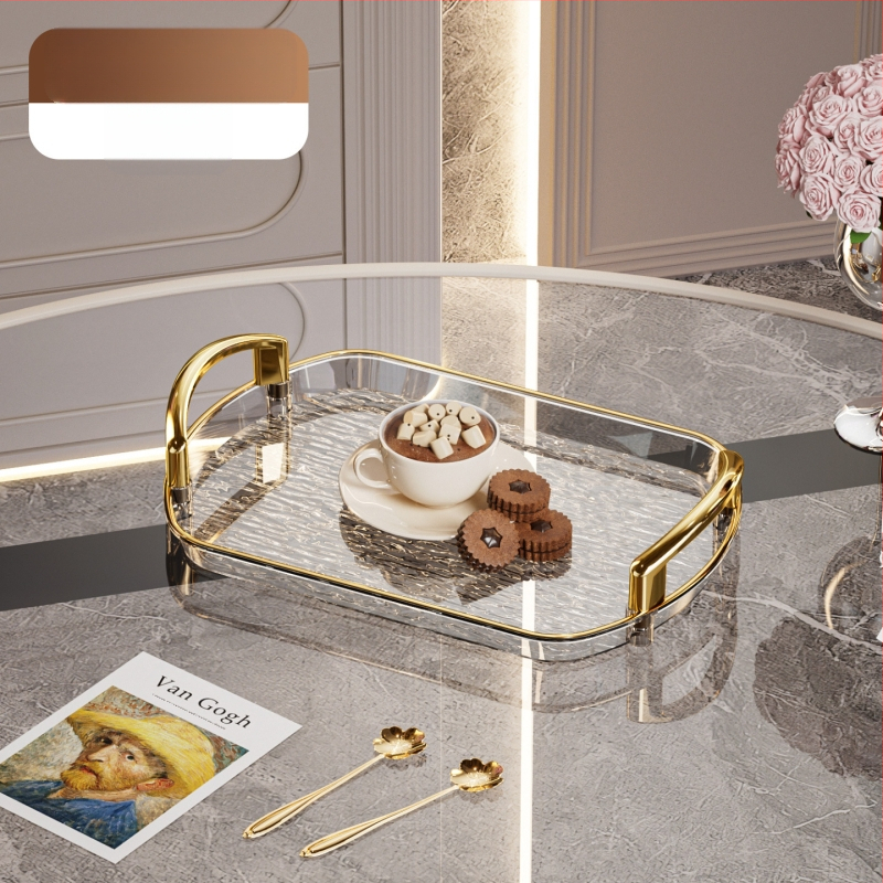 Kerge luksuslik plastkandik käepidemega, kahe kõrvaga kõrgekvaliteediline majapidamistee kandik, õhtusöögikandik, ärirestorani paksendatud suur kandik