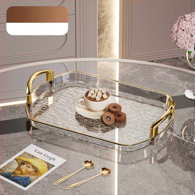 Kerge luksuslik plastkandik käepidemega, kahe kõrvaga kõrgekvaliteediline majapidamistee kandik, õhtusöögikandik, ärirestorani paksendatud suur kandik