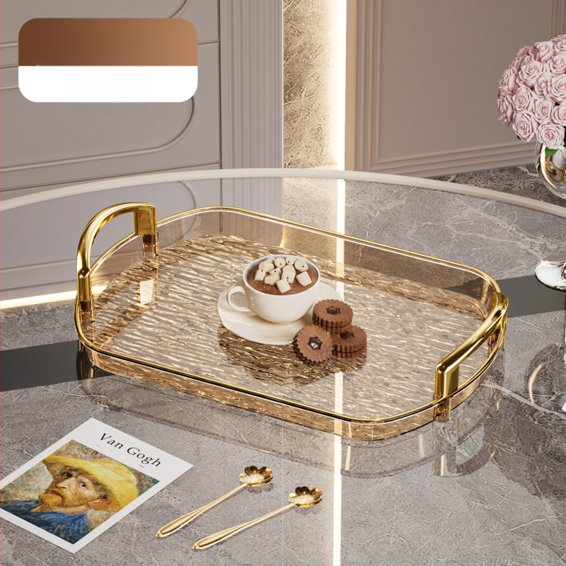 Kerge luksuslik plastkandik käepidemega, kahe kõrvaga kõrgekvaliteediline majapidamistee kandik, õhtusöögikandik, ärirestorani paksendatud suur kandik