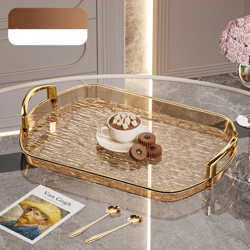 Kerge luksuslik plastkandik käepidemega, kahe kõrvaga kõrgekvaliteediline majapidamistee kandik, õhtusöögikandik, ärirestorani paksendatud suur kandik