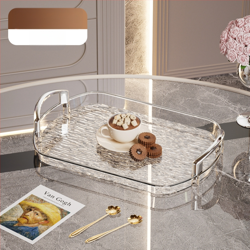 Kerge luksuslik plastkandik käepidemega, kahe kõrvaga kõrgekvaliteediline majapidamistee kandik, õhtusöögikandik, ärirestorani paksendatud suur kandik