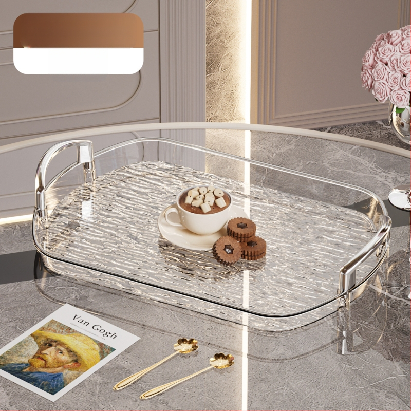 Kerge luksuslik plastkandik käepidemega, kahe kõrvaga kõrgekvaliteediline majapidamistee kandik, õhtusöögikandik, ärirestorani paksendatud suur kandik