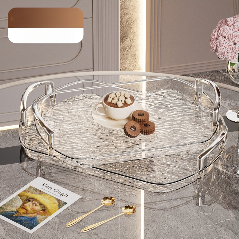 Kerge luksuslik plastkandik käepidemega, kahe kõrvaga kõrgekvaliteediline majapidamistee kandik, õhtusöögikandik, ärirestorani paksendatud suur kandik