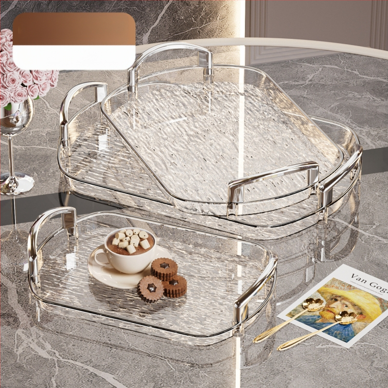 Kerge luksuslik plastkandik käepidemega, kahe kõrvaga kõrgekvaliteediline majapidamistee kandik, õhtusöögikandik, ärirestorani paksendatud suur kandik