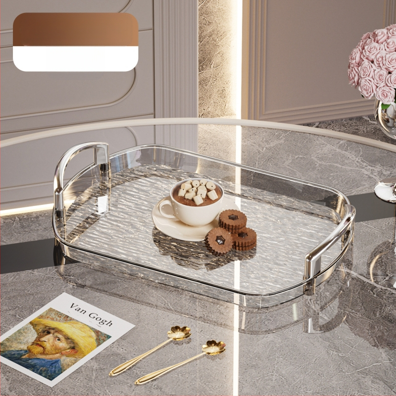 Kerge luksuslik plastkandik käepidemega, kahe kõrvaga kõrgekvaliteediline majapidamistee kandik, õhtusöögikandik, ärirestorani paksendatud suur kandik