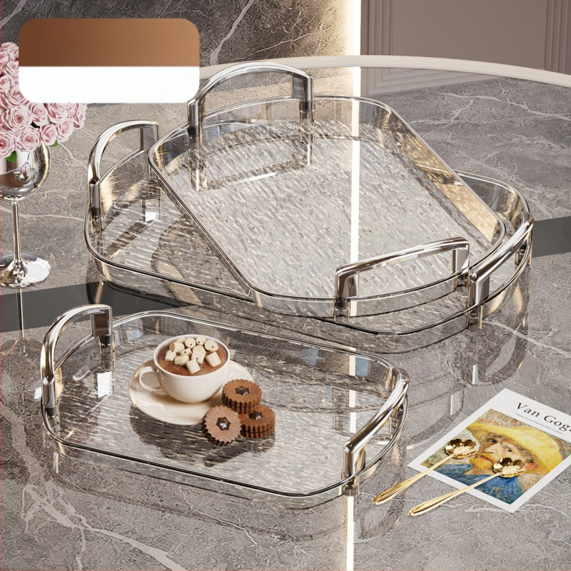 Kerge luksuslik plastkandik käepidemega, kahe kõrvaga kõrgekvaliteediline majapidamistee kandik, õhtusöögikandik, ärirestorani paksendatud suur kandik