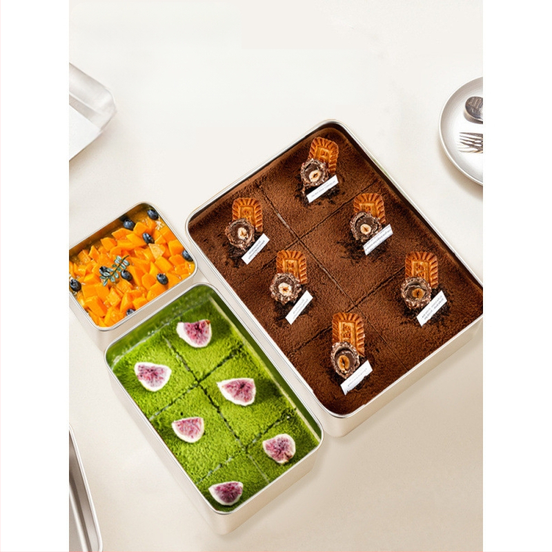 Tiramisu karpide valmistamise konteiner roostevabast terasest koogimaitseainevormide valmistamise jääpulbrikarp tasuta saatmisega