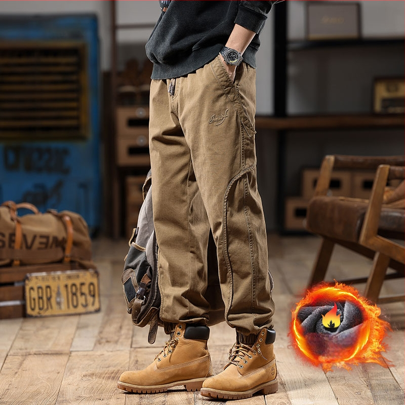 Ameerika retro stiilis meeste cargo-püksid, kevad ja sügis 2025, uued paksendatud trendikad brändi haaremijooksjapüksid