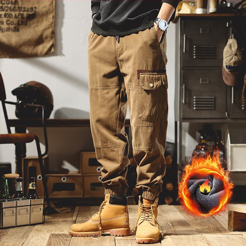 Ameerika retro stiilis meeste cargo-püksid, kevad ja sügis 2025, uued paksendatud trendikad brändi haaremijooksjapüksid