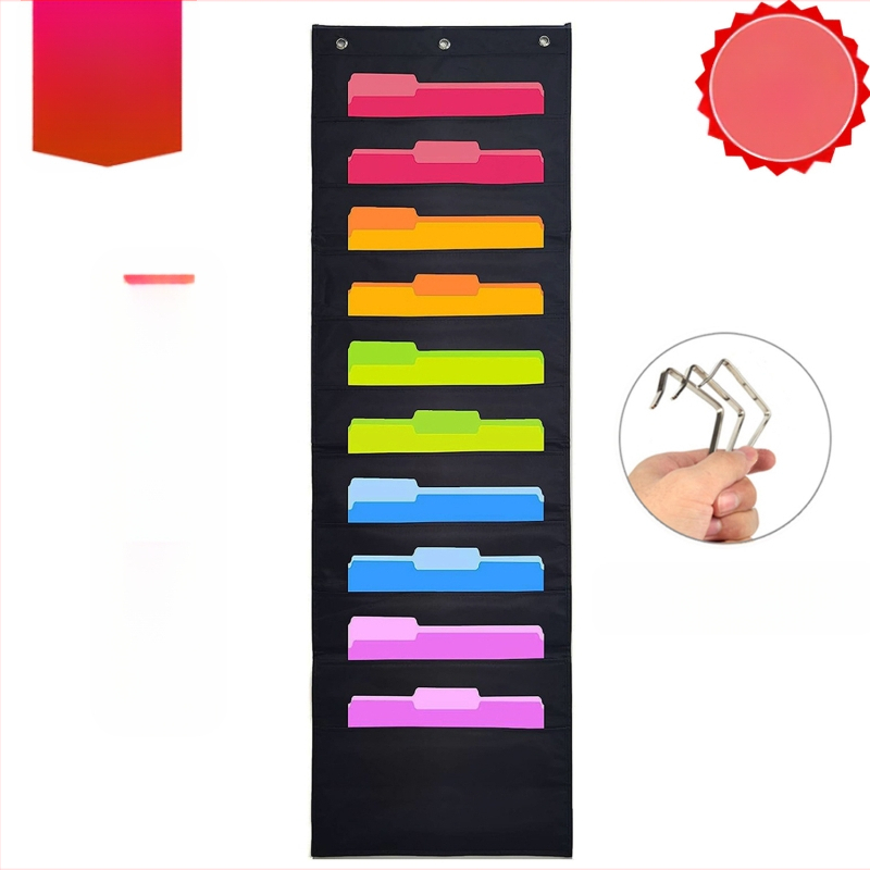 Torba za vješanje knjiga i časopisa od 10 slojeva Oxford tkanine za vrata, 10 slojeva, za pohranu dokumenata, uredske mape.