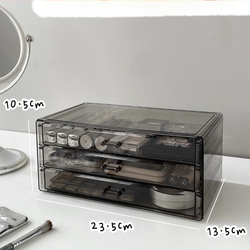 Kosmeetika hoiukarp, lauaarvuti sahtliga tualettlaud, huulepulgakarp, parfüümimask, akrüülist hoiuriiul