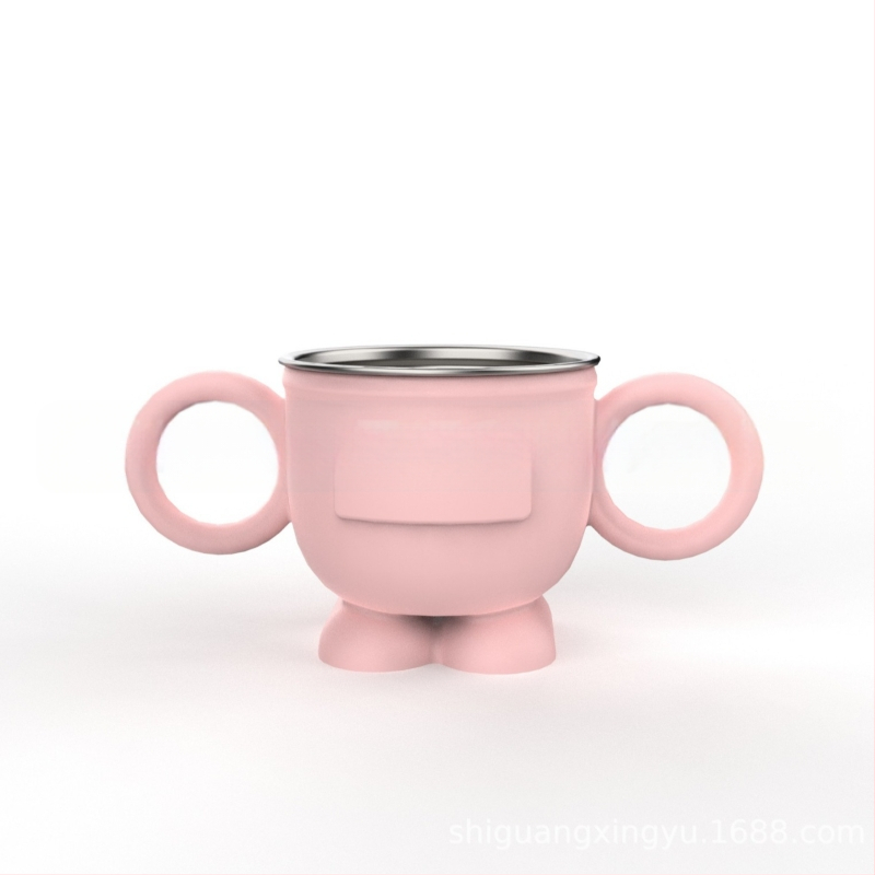 Laste söögitaldrikute komplekt, väikesed lauanõude komplektid, silikoonist, kukkumiskindel, eemaldatav, 304 roostevabast terasest söögitaldrik iminapaga