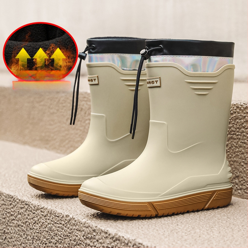 Neklizajuće čizme za kišu s visokom petom, muške tople korzetne čizme za kišu sa srednjom petom, vodootporne cipele, gumene cipele za kuhinju, pranje automobila, ribolovne čizme za vodu