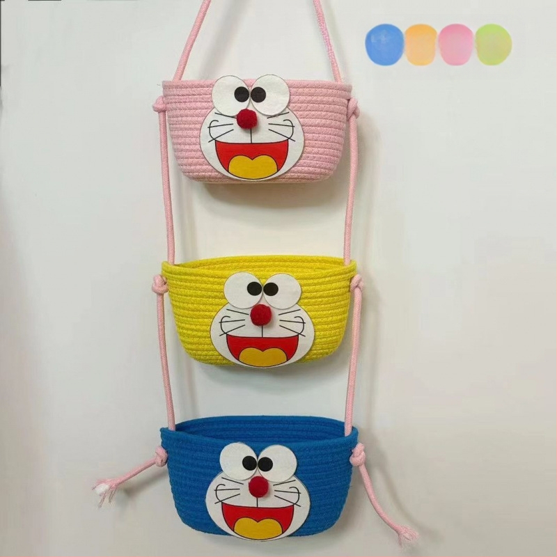 Seinale kinnitatav hoiukorv, rippkorv, ühiselamutoa hoiuriiul, seinale kinnitatav kott, puuvillase niidiga kootud seinale kinnitatav uks, tagaseina hoiukorv