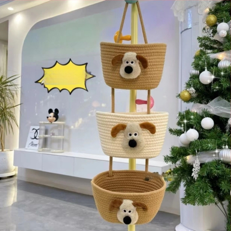 Seinale kinnitatav hoiukorv, rippkorv, ühiselamutoa hoiuriiul, seinale kinnitatav kott, puuvillase niidiga kootud seinale kinnitatav uks, tagaseina hoiukorv