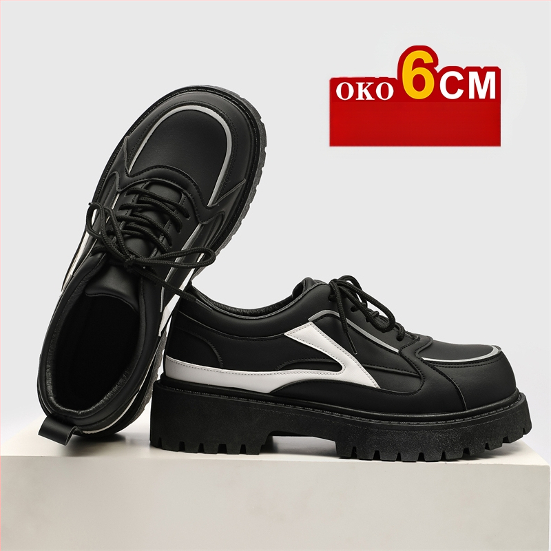 Cos Comic Con paksu tallaga meeste kõrgust suurendavad kingad, 8 cm vabaaja suured nahast kingad peidetud kõrgust suurendavate Martini saabastega