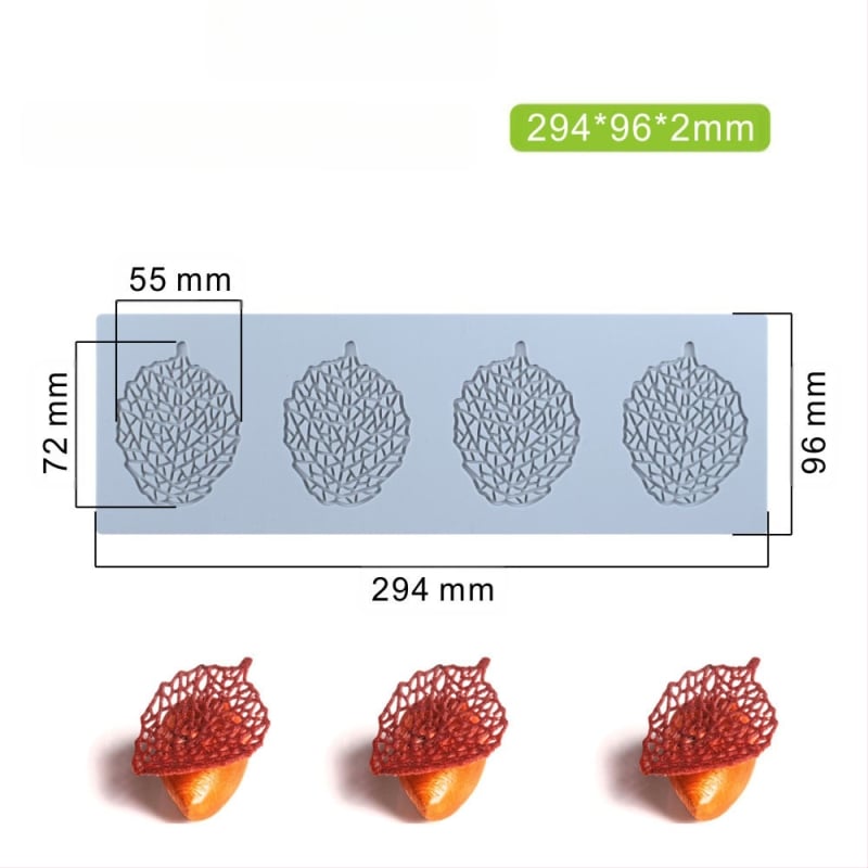 Nėrinių iškirptų lapų traškių formų kūrybinė patiekalų dekoracija molekulinė virtuvė prancūziškų lapų šokolado silikoninė kepimo forma