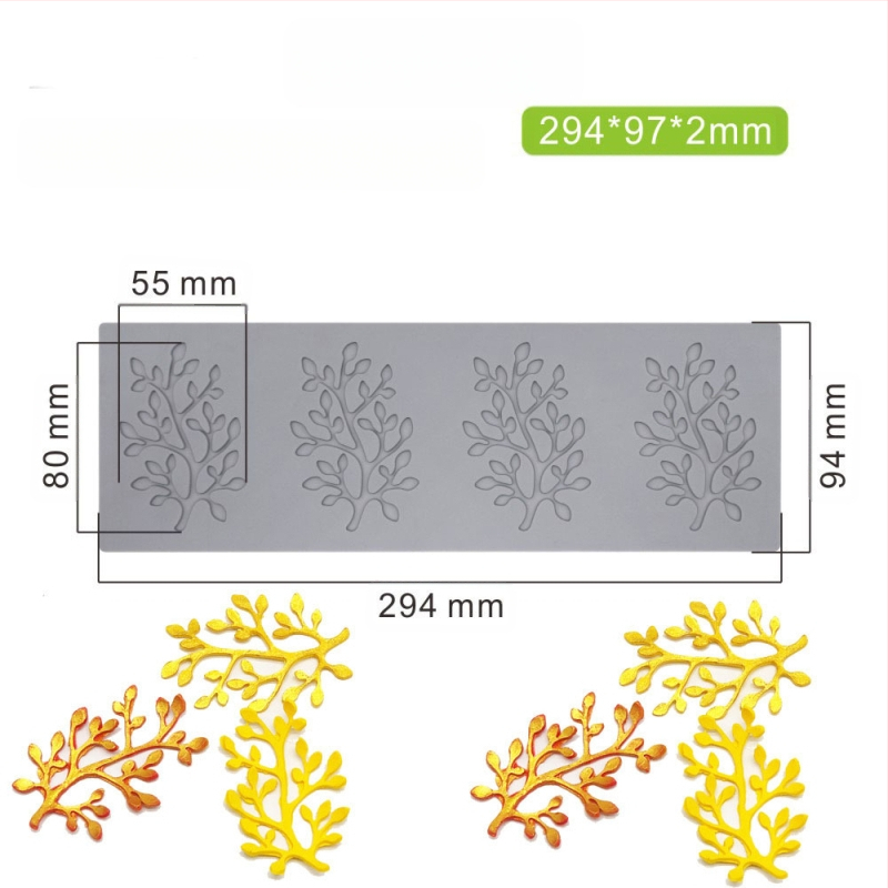 Nėrinių iškirptų lapų traškių formų kūrybinė patiekalų dekoracija molekulinė virtuvė prancūziškų lapų šokolado silikoninė kepimo forma