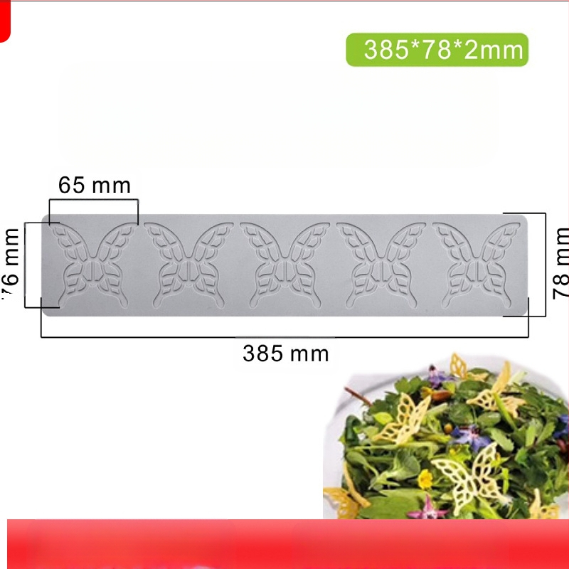 Nėrinių iškirptų lapų traškių formų kūrybinė patiekalų dekoracija molekulinė virtuvė prancūziškų lapų šokolado silikoninė kepimo forma