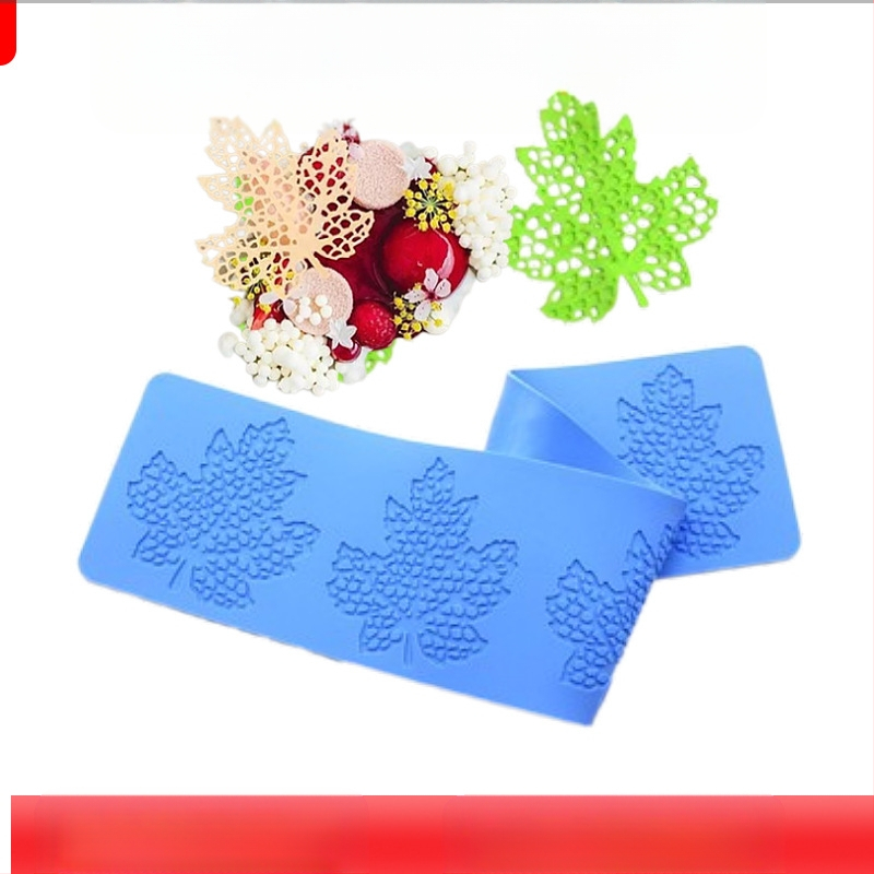 Nėrinių iškirptų lapų traškių formų kūrybinė patiekalų dekoracija molekulinė virtuvė prancūziškų lapų šokolado silikoninė kepimo forma