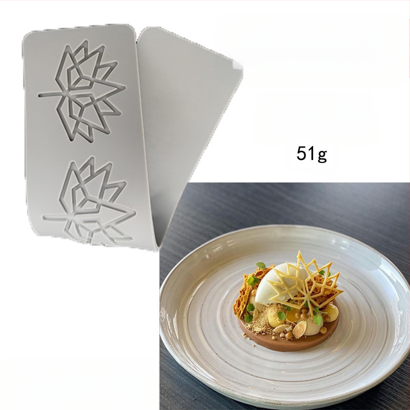 Nėrinių iškirptų lapų traškių formų kūrybinė patiekalų dekoracija molekulinė virtuvė prancūziškų lapų šokolado silikoninė kepimo forma