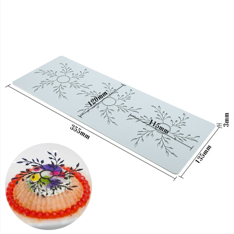 Nėrinių iškirptų lapų traškių formų kūrybinė patiekalų dekoracija molekulinė virtuvė prancūziškų lapų šokolado silikoninė kepimo forma