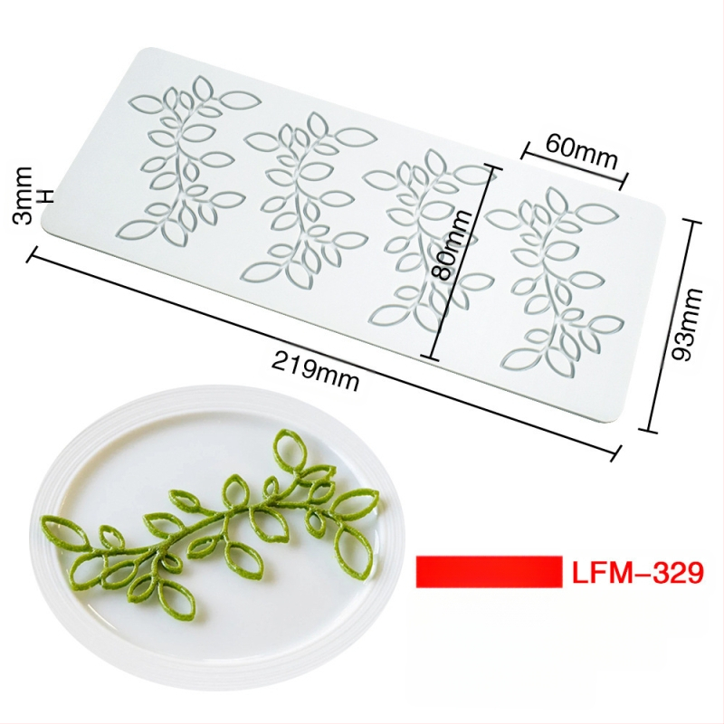Nėrinių iškirptų lapų traškių formų kūrybinė patiekalų dekoracija molekulinė virtuvė prancūziškų lapų šokolado silikoninė kepimo forma