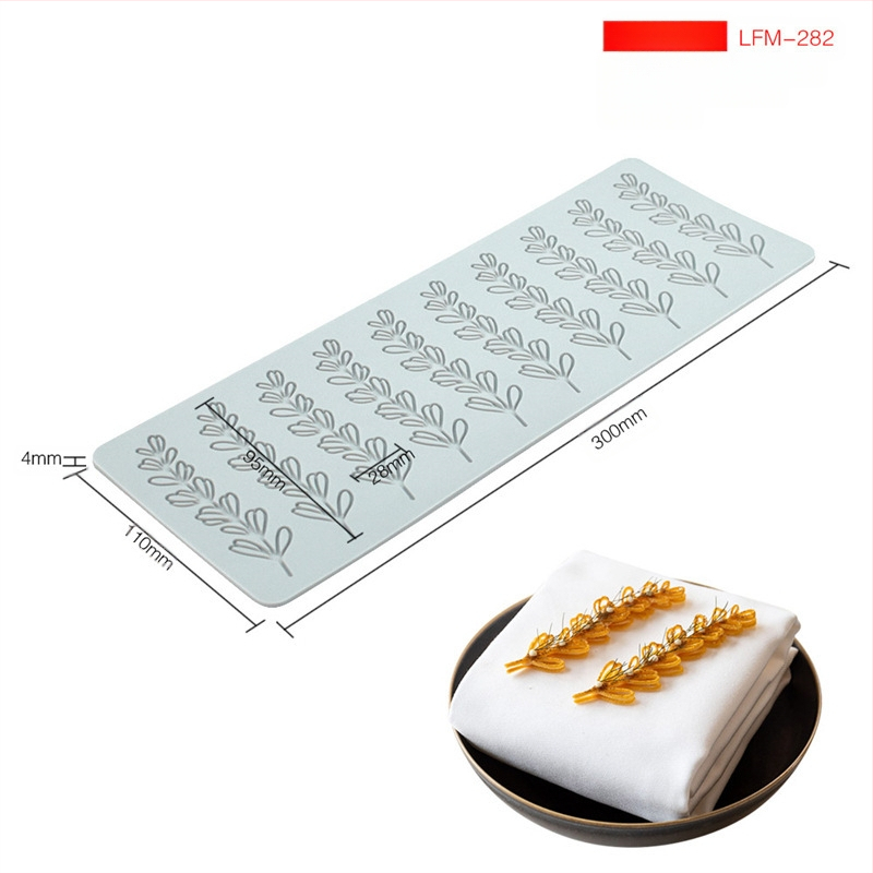 Nėrinių iškirptų lapų traškių formų kūrybinė patiekalų dekoracija molekulinė virtuvė prancūziškų lapų šokolado silikoninė kepimo forma