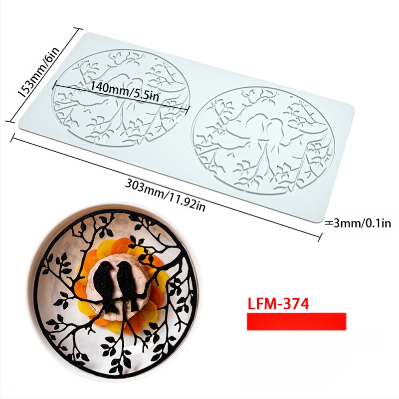 Nėrinių iškirptų lapų traškių formų kūrybinė patiekalų dekoracija molekulinė virtuvė prancūziškų lapų šokolado silikoninė kepimo forma