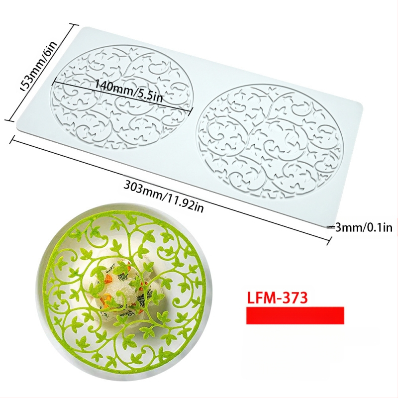 Nėrinių iškirptų lapų traškių formų kūrybinė patiekalų dekoracija molekulinė virtuvė prancūziškų lapų šokolado silikoninė kepimo forma