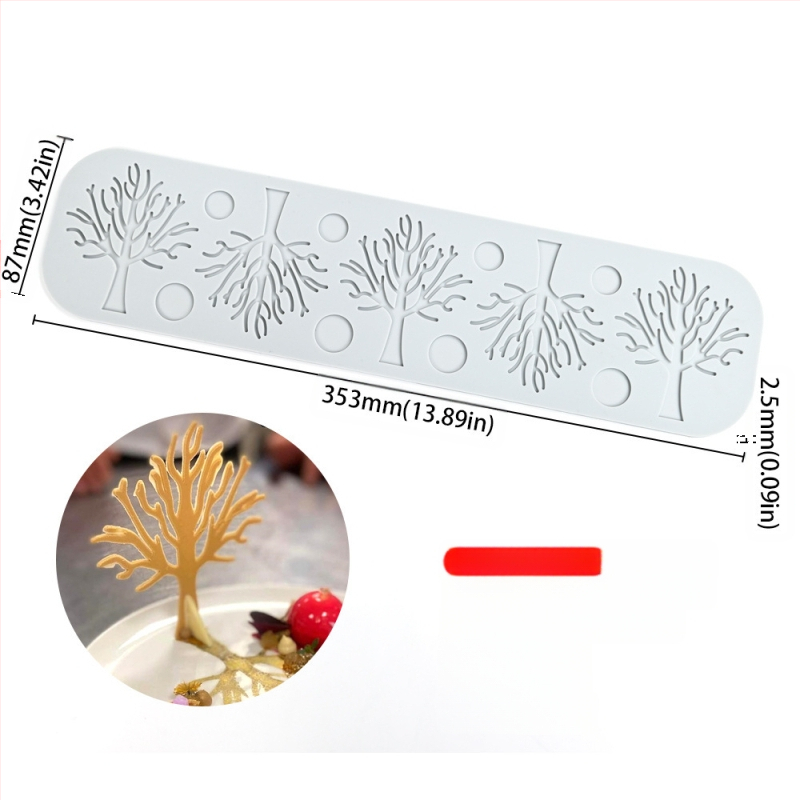 Nėrinių iškirptų lapų traškių formų kūrybinė patiekalų dekoracija molekulinė virtuvė prancūziškų lapų šokolado silikoninė kepimo forma