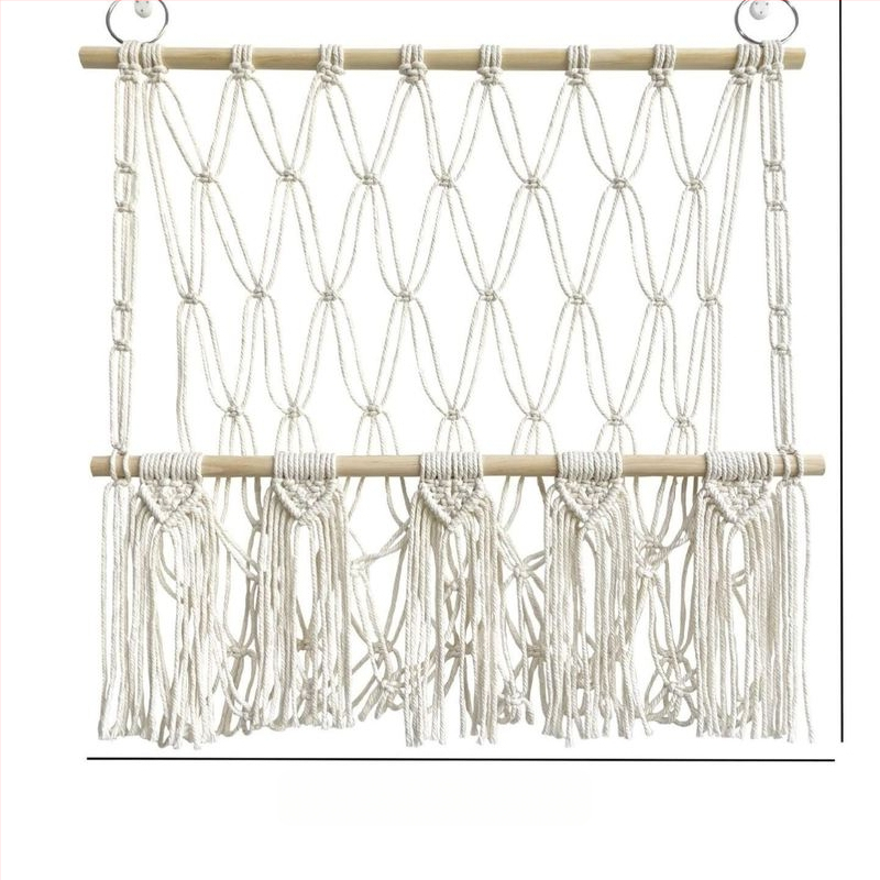 Pliušinė lėlių laikymo sienelė, skandinaviško stiliaus, austas dvisluoksnis laikymo stovas, paprastas dekoratyvinis žaislų tinklelio maišelis, pakabinamas dekoravimas