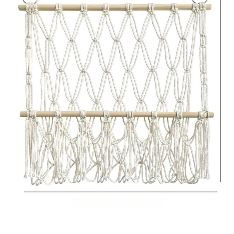 Pliušinė lėlių laikymo sienelė, skandinaviško stiliaus, austas dvisluoksnis laikymo stovas, paprastas dekoratyvinis žaislų tinklelio maišelis, pakabinamas dekoravimas